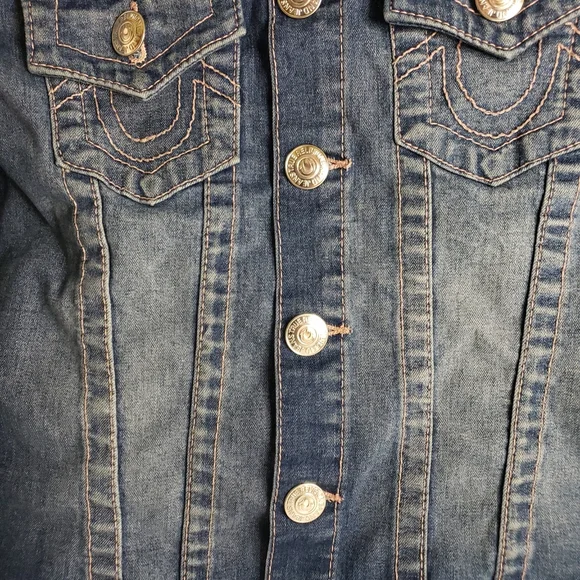 TRUE RELIGION Jean Jacket Blue DenimSkinny Girls Tween Size Large